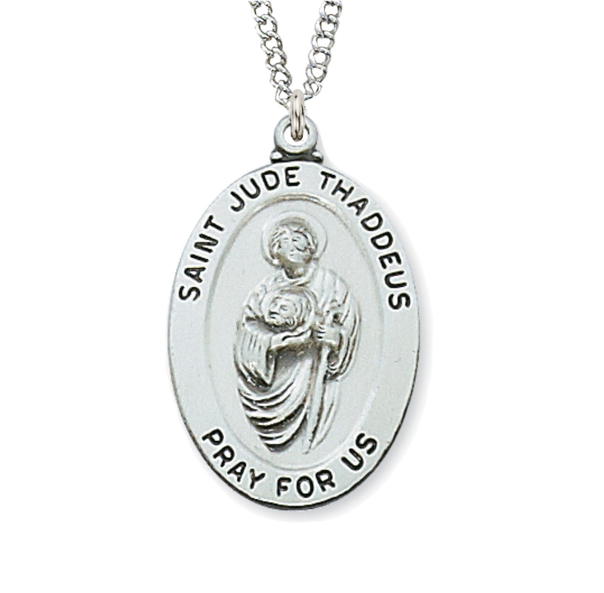 St. Jude Medal Sterling Silver Oval for Boys