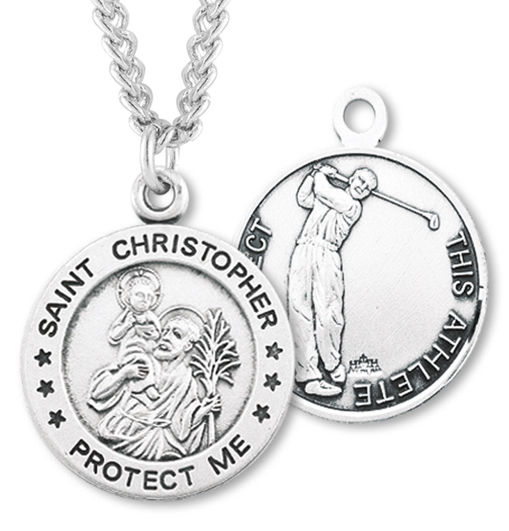 St. Christopher Golf Medal Sterling Silver for Women