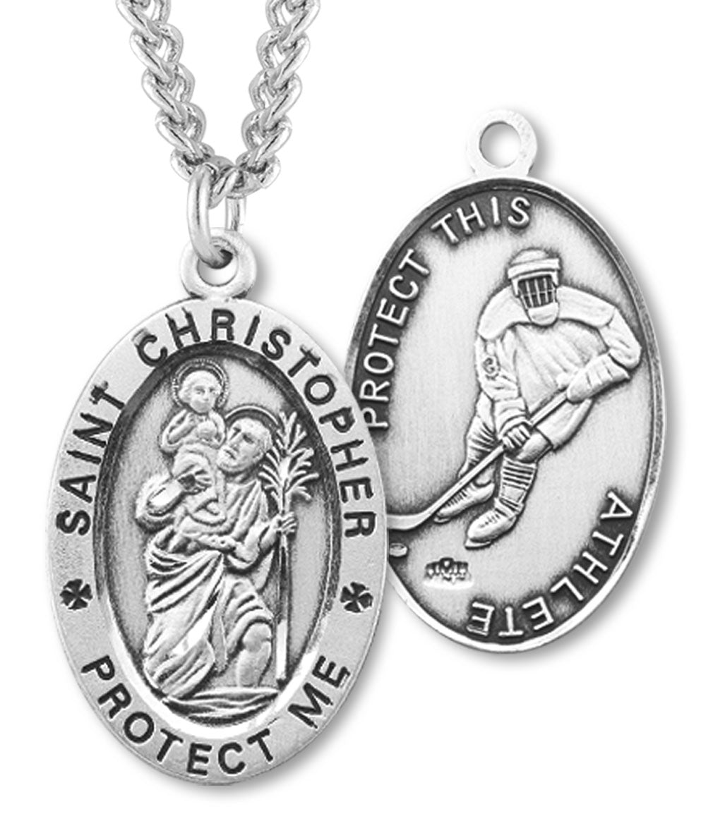 St. Christopher Hockey Sterling Silver Medal for Men