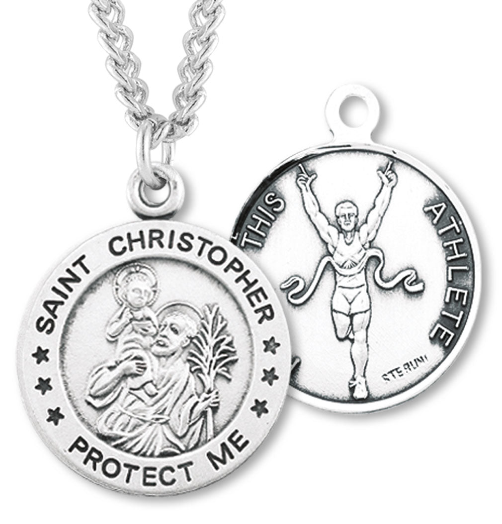 St. Christopher Track Medal Sterling Silver for Women