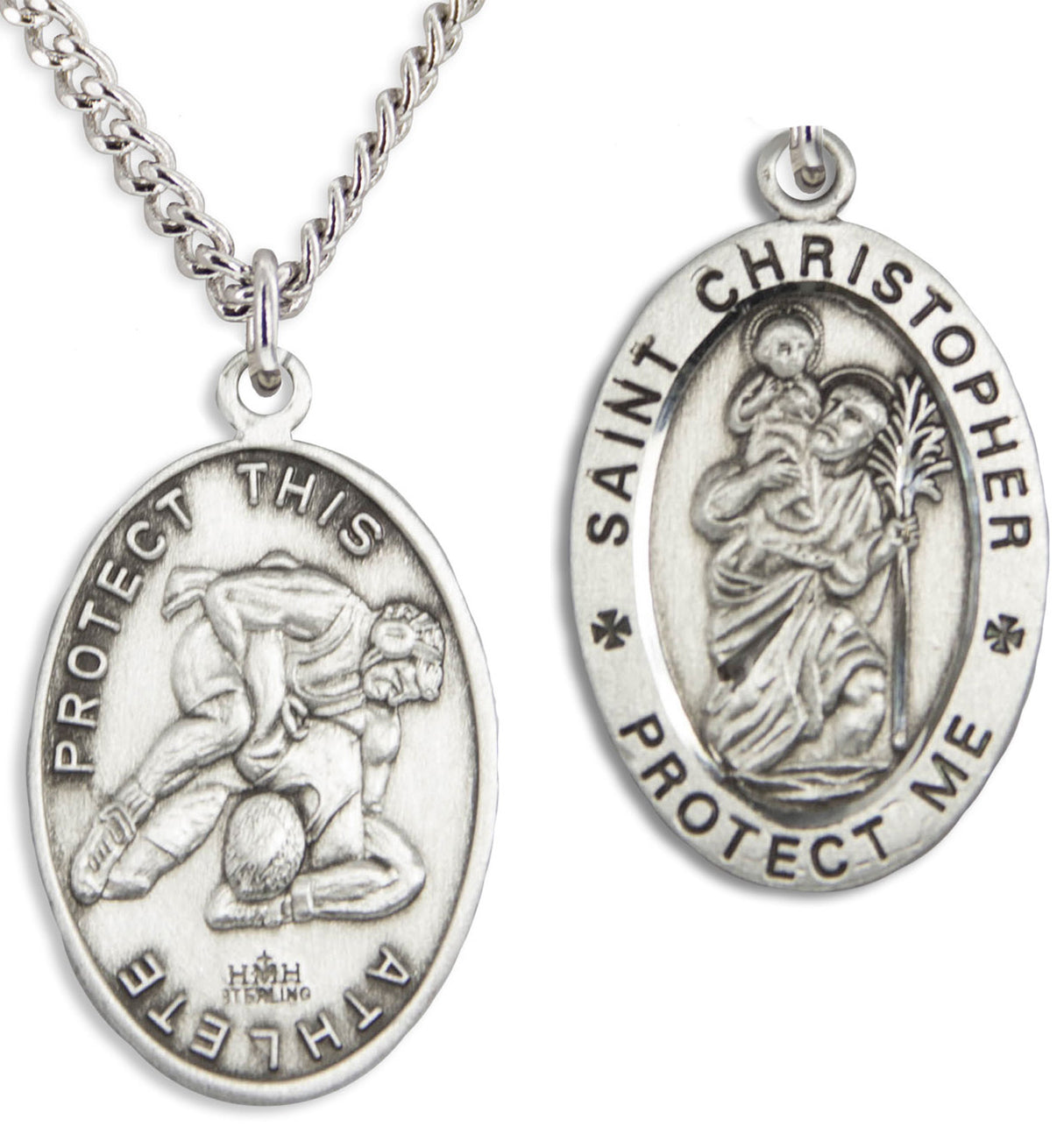 St. Christopher Wrestling Sterling Silver Medal for Men