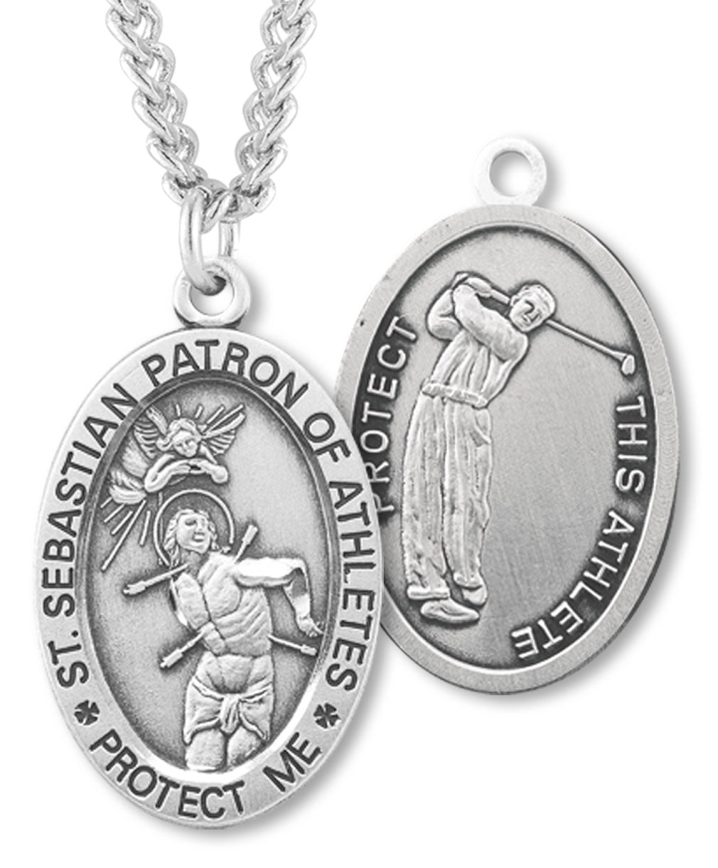 St. Sebastian Golf Sterling Silver Medal for Men