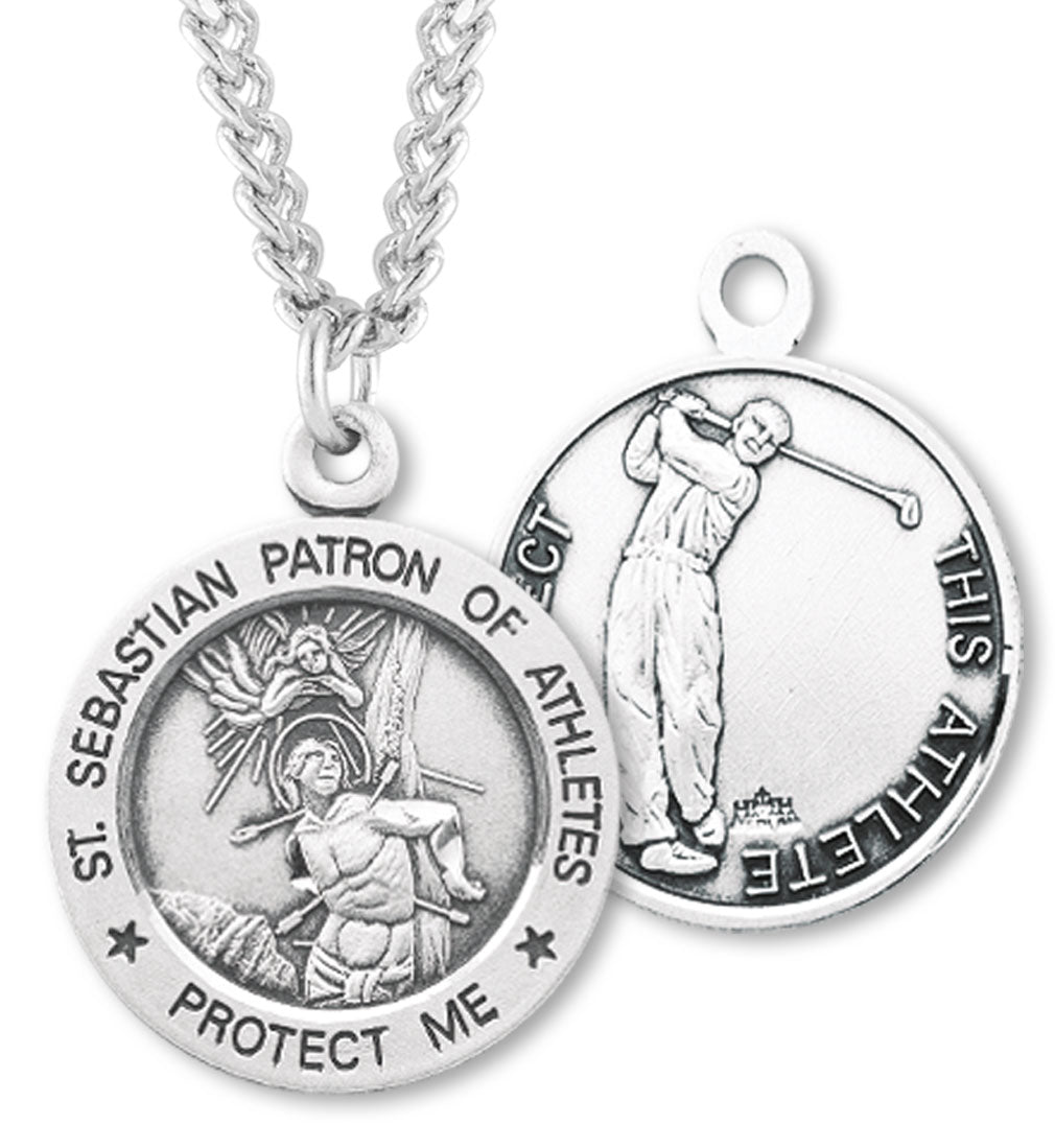 St. Sebastian Golf Medal Sterling Silver for Boys