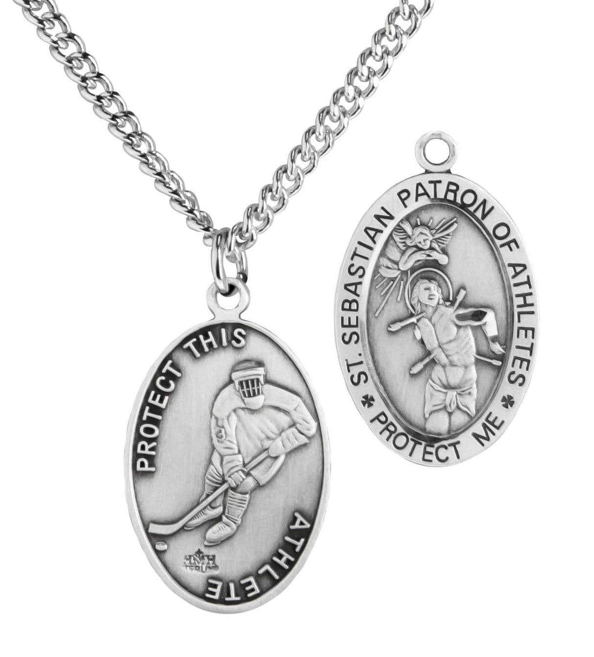 St. Sebastian Hockey Sterling Silver Medal for Men