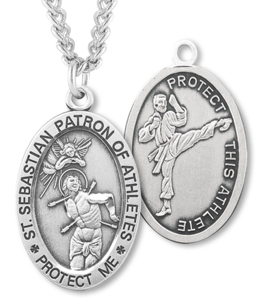 St. Sebastian Martial Arts Sterling Silver Medal for Men