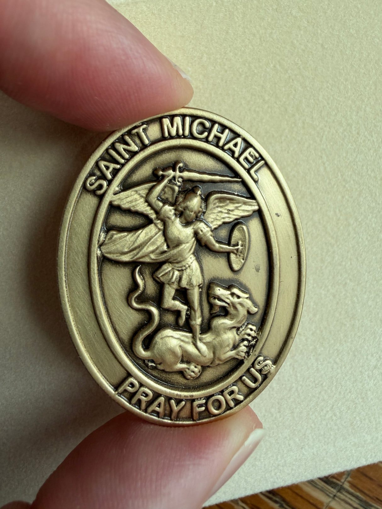 St. Michael the Archangel Oval Visor Clip