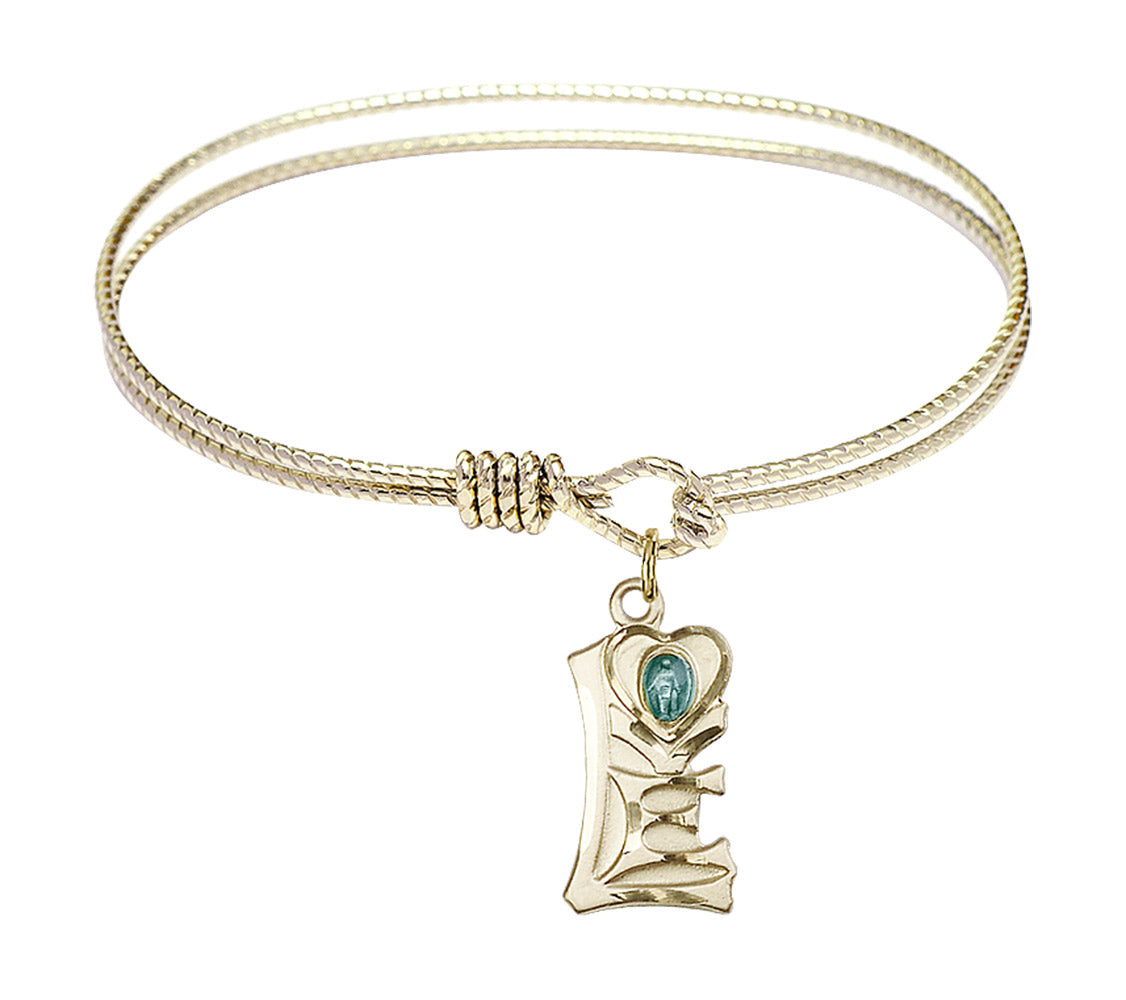 Cable Bangle Bracelet with a Miraculous Charm