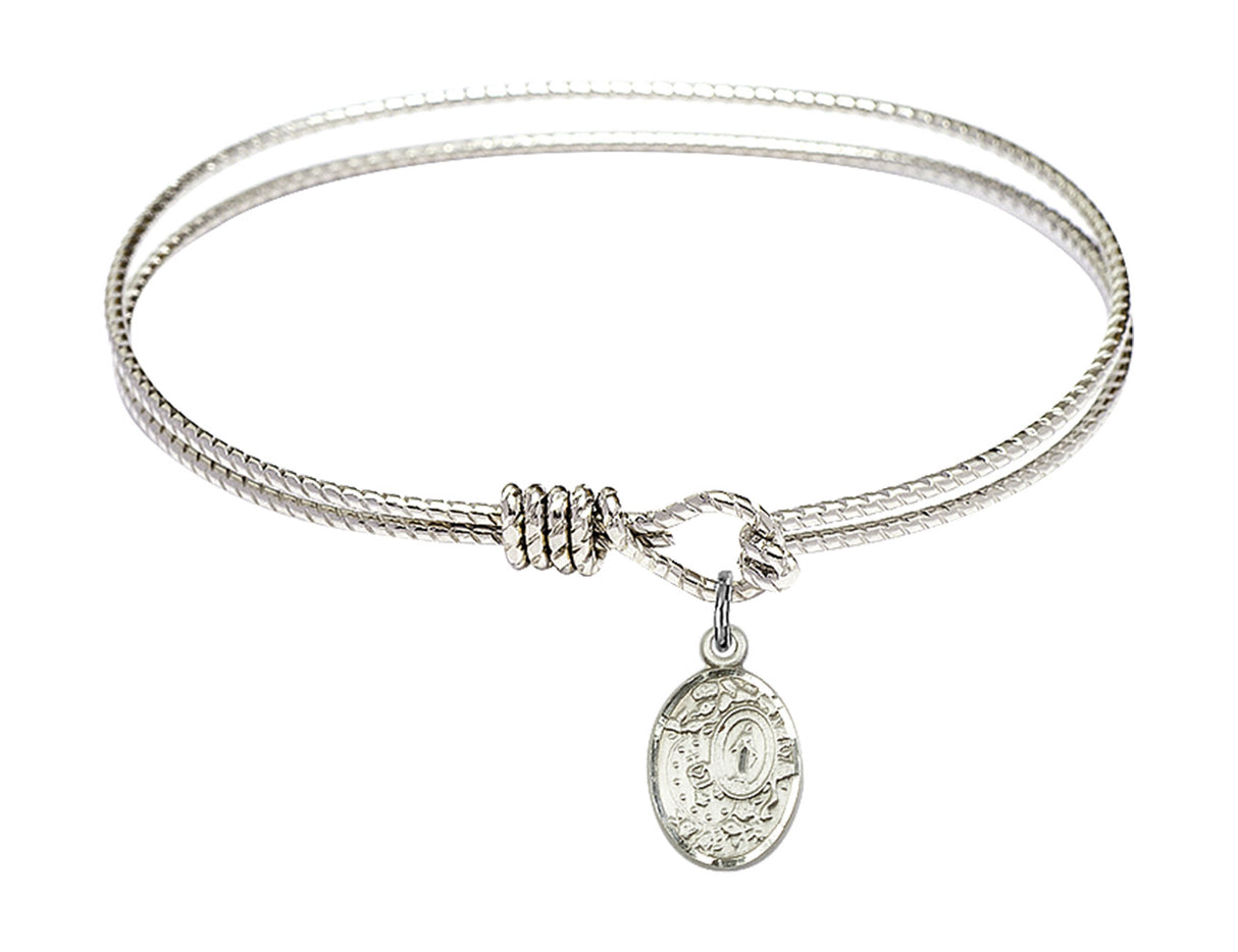 Cable Bangle Bracelet with a Miraculous Charm