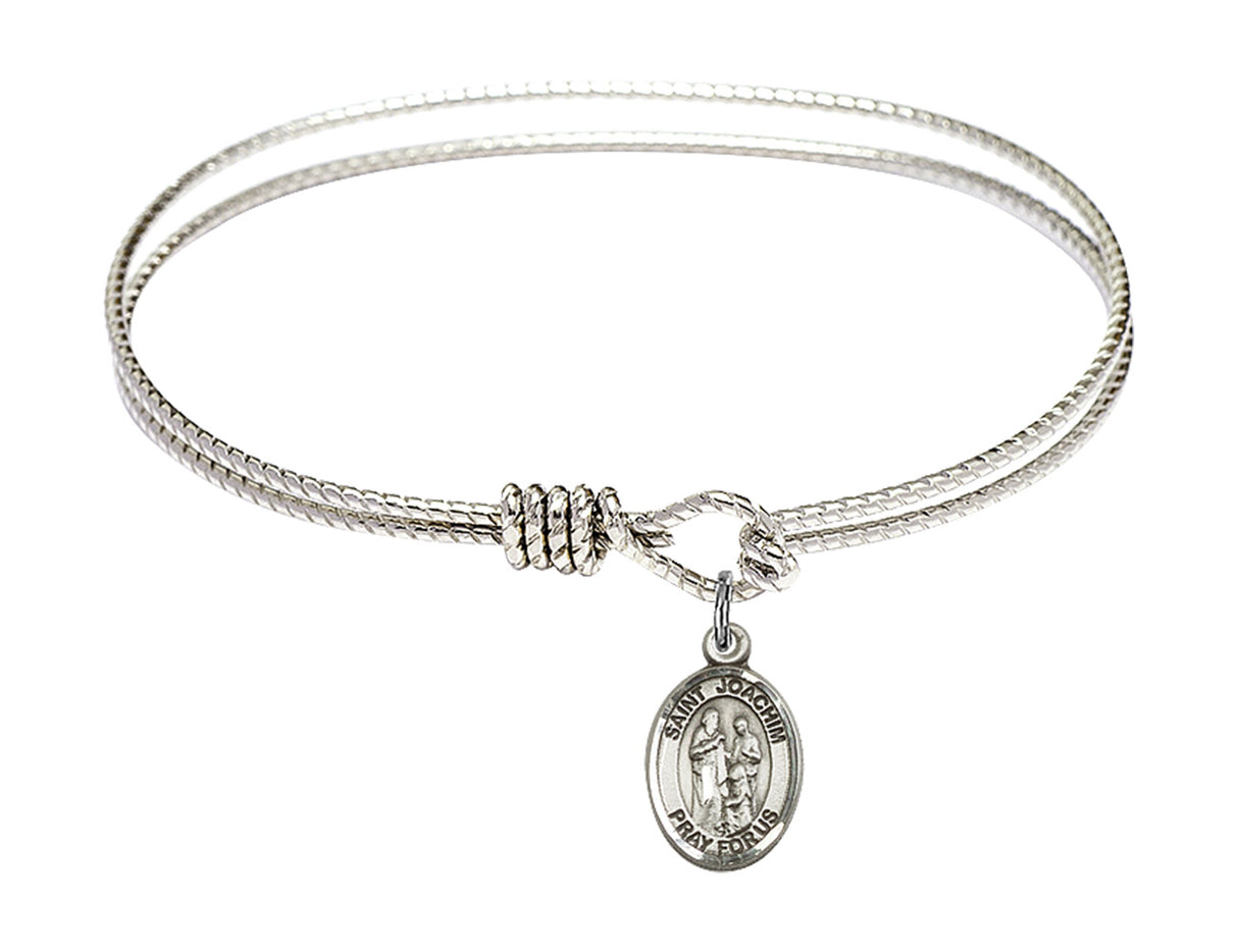 Cable Bangle Bracelet with a Saint Joachim Charm
