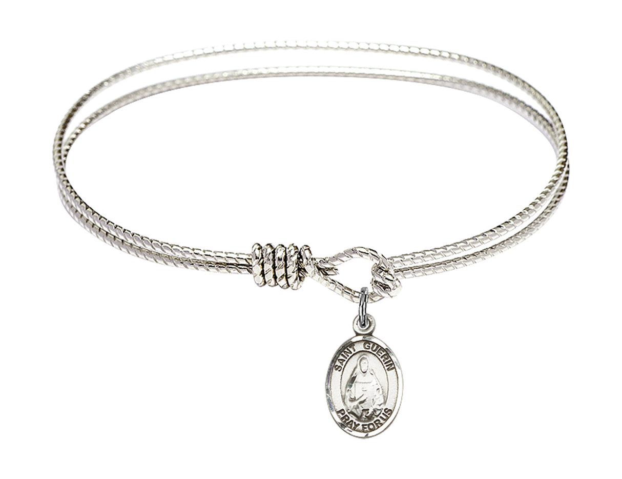 Cable Bangle Bracelet with a Saint Theodora Charm