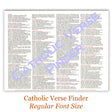 Catholic Verse Finder laminated apologetics reference sheet 10.5 x 8.5 inches