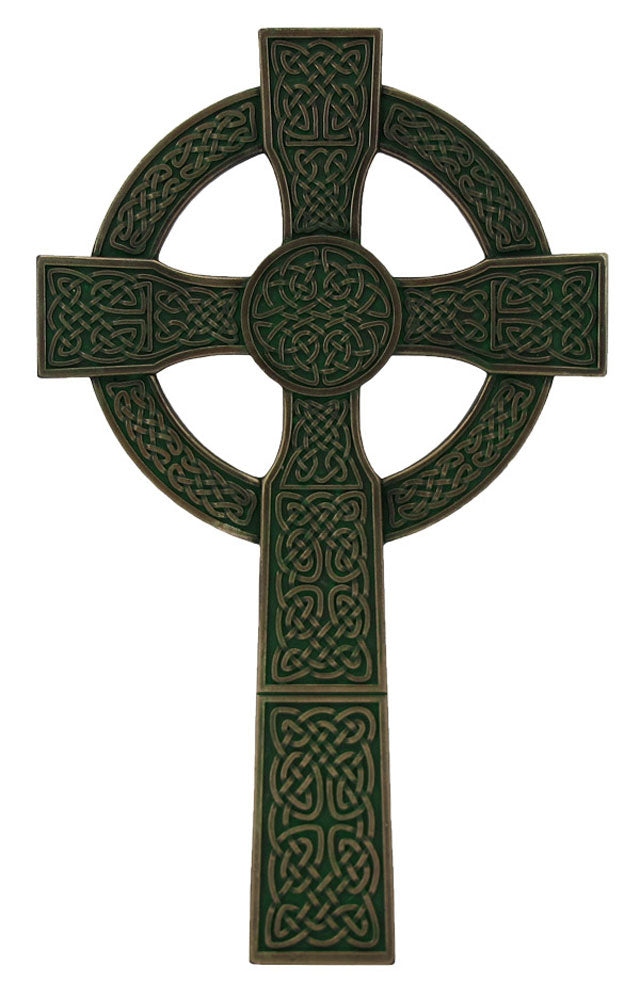 Celtic Cross, Bronzed Resin - 8 inch