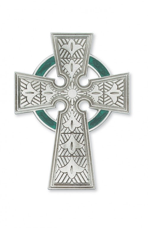 Celtic Pewter Wall Cross, 4.75 inch