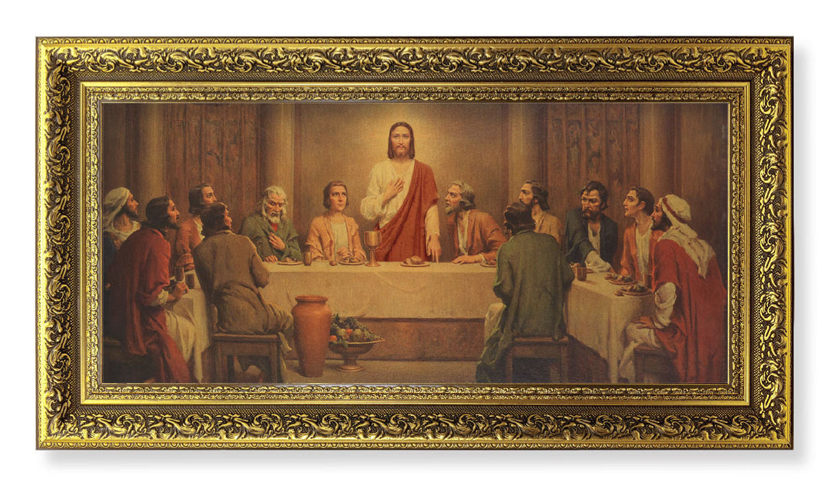Chambers Last Supper Print in Ornate Gold-Leaf Frame - 2 Sizes