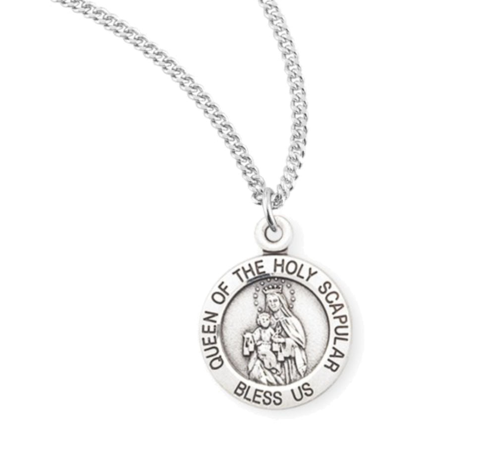 Charm Size Queen of the Holy Scapular Necklace