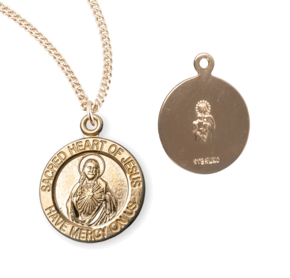 Charm Size Sacred Heart of Jesus Necklace