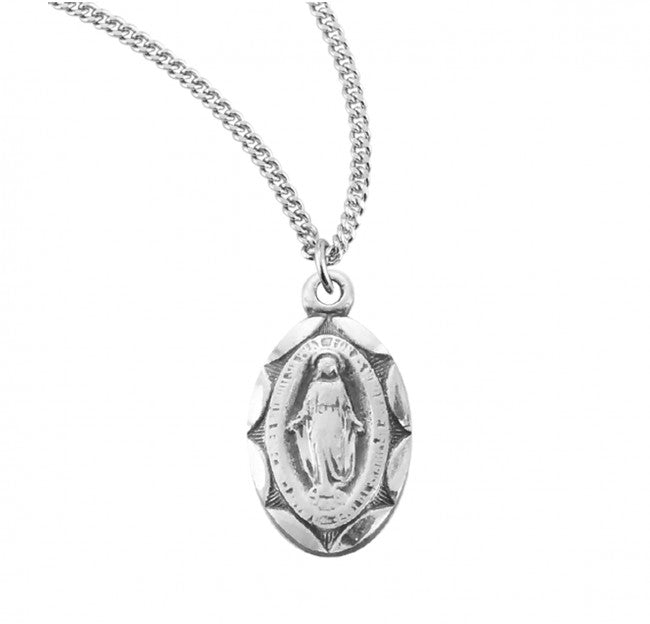 Child Miraculous Medal with Scalloped Border