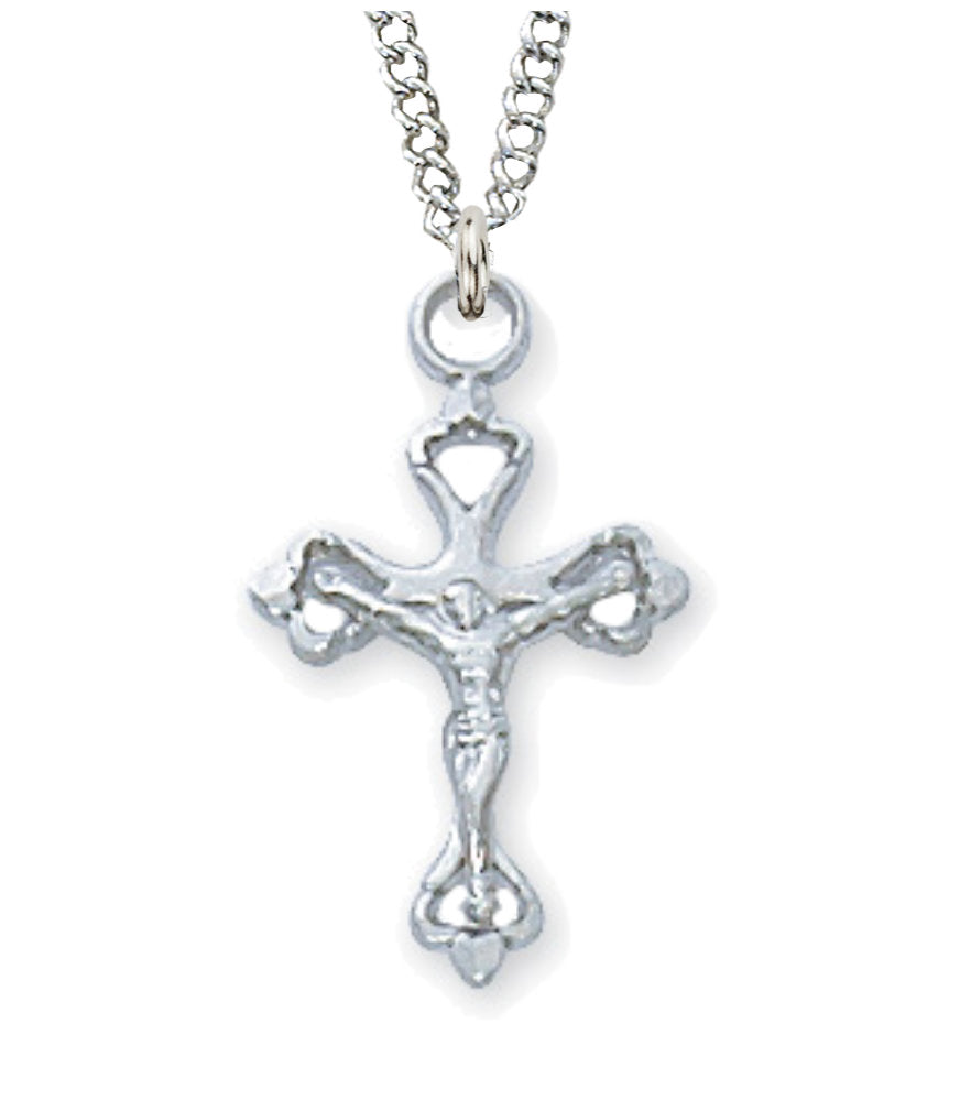 Child Size Heart End Crucifix Necklace