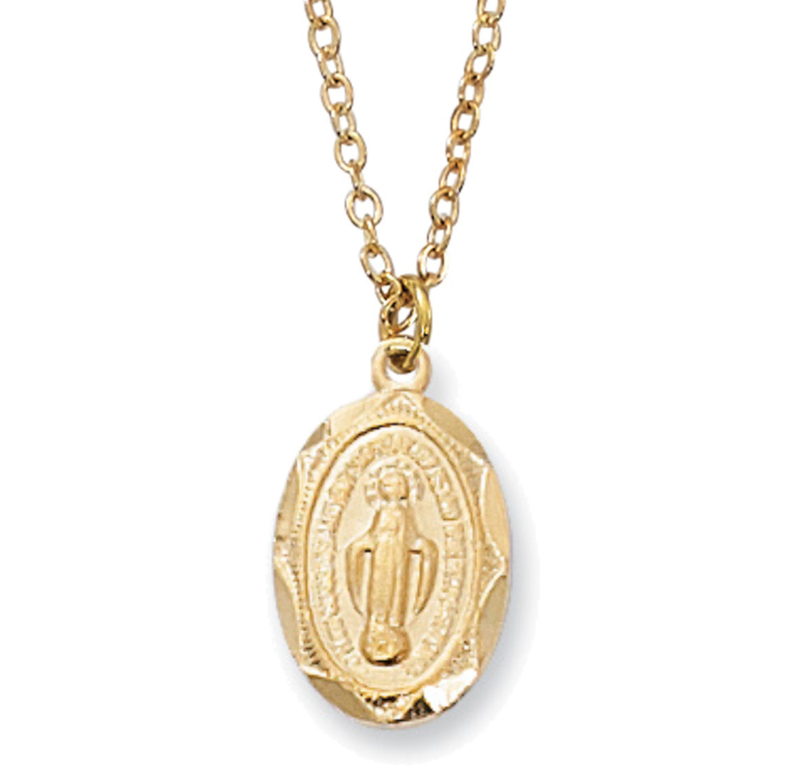 Child Size Oval Gold Plated Miraculous Medal