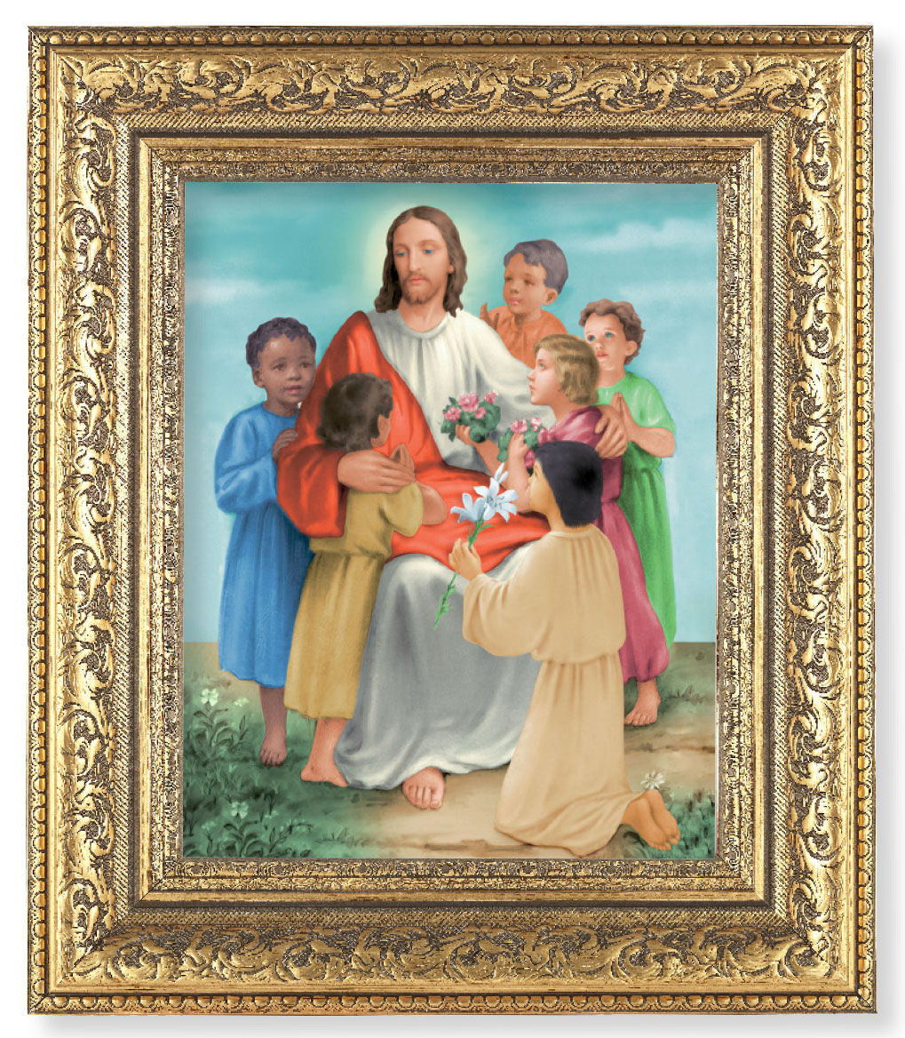 Christ with Children 8x10 Framed Print Under Glass