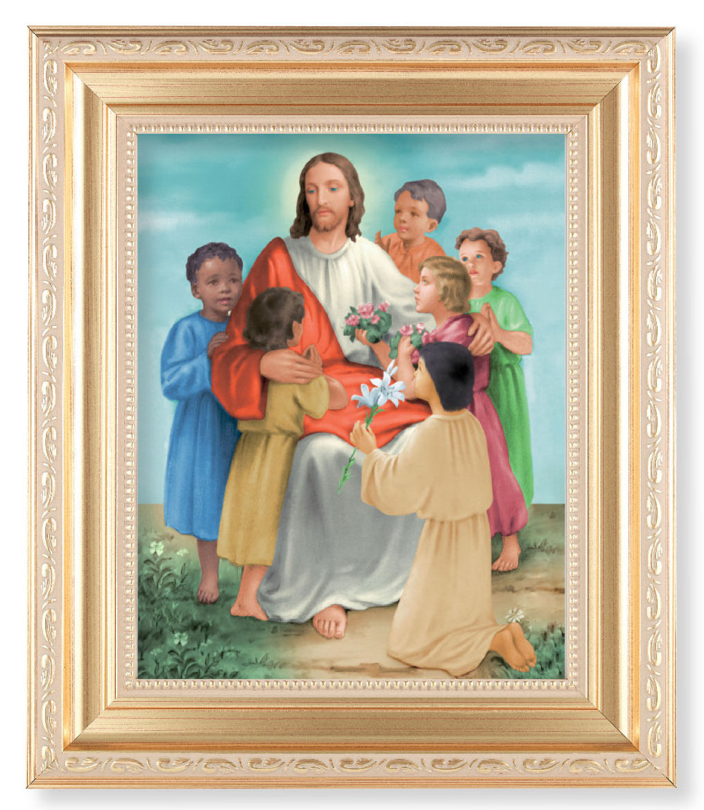 Christ with Children 8x10 Framed Print Under Glass