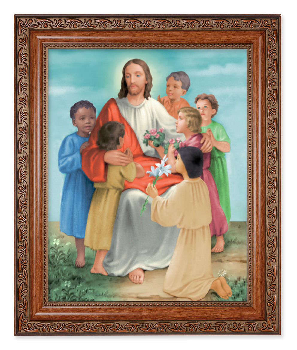 Christ with Children 8x10 Framed Print Under Glass