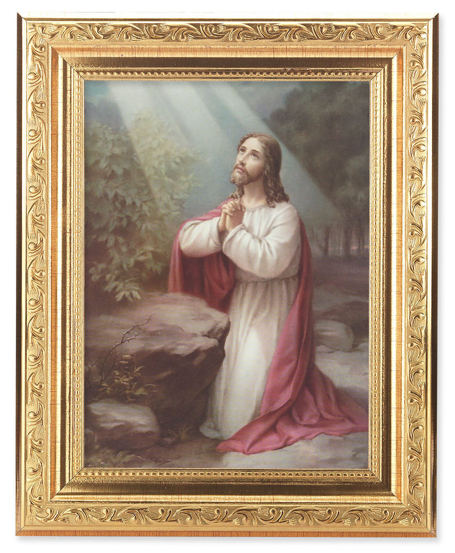 Christ on the Mount of Olives 6x8 Print Under Glass