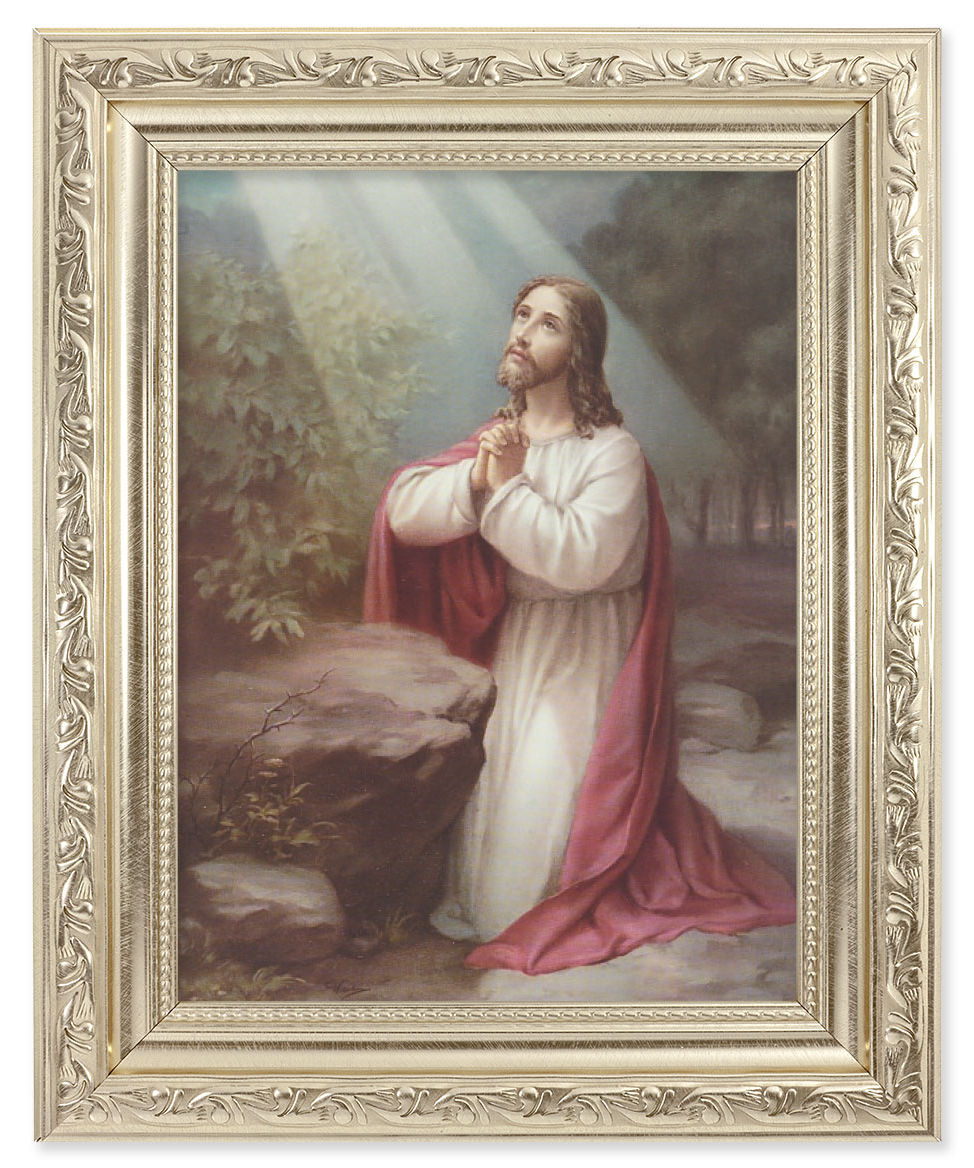 Christ on the Mount of Olives 6x8 Print Under Glass
