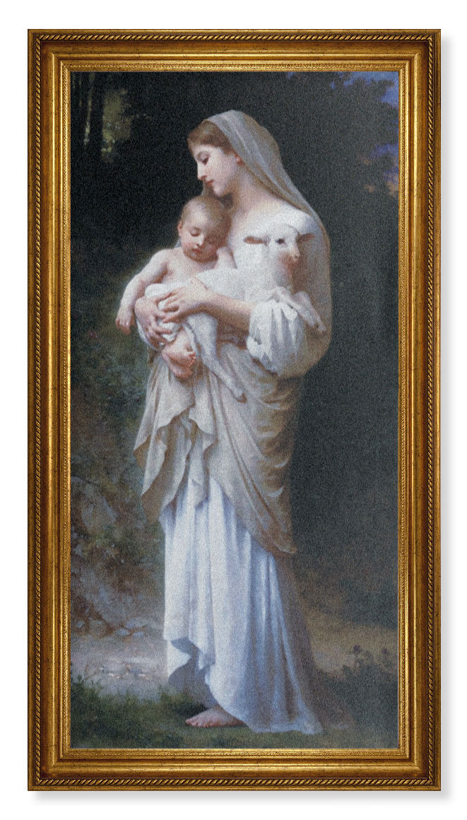 Church Size Divine Innocence 22x44 Antiqued Frame Print or Canvas