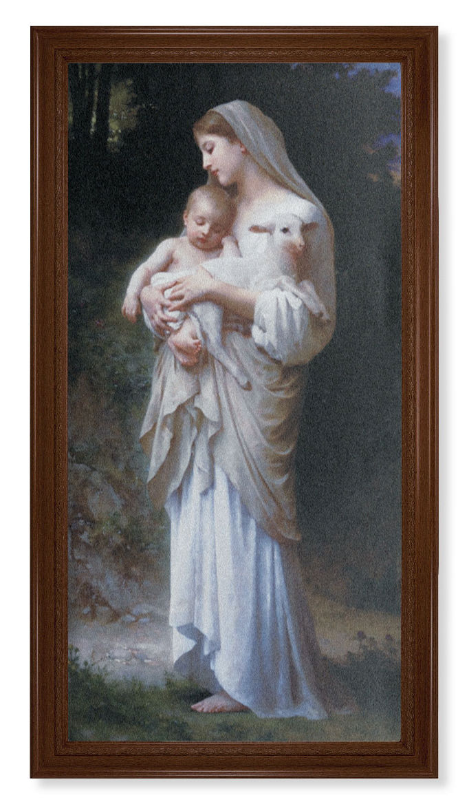 Church Size Divine Innocence Walnut Finish Framed Art