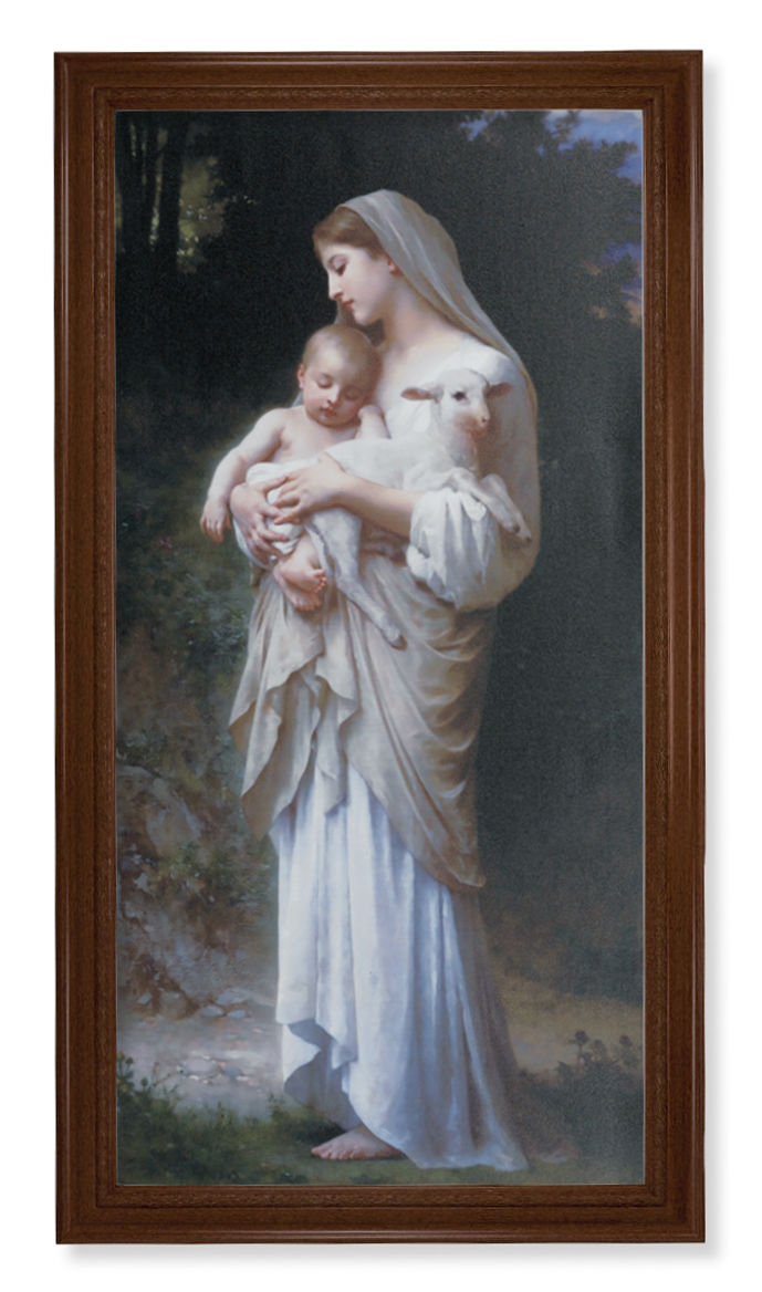 Church Size Divine Innocence Walnut Finish Framed Art