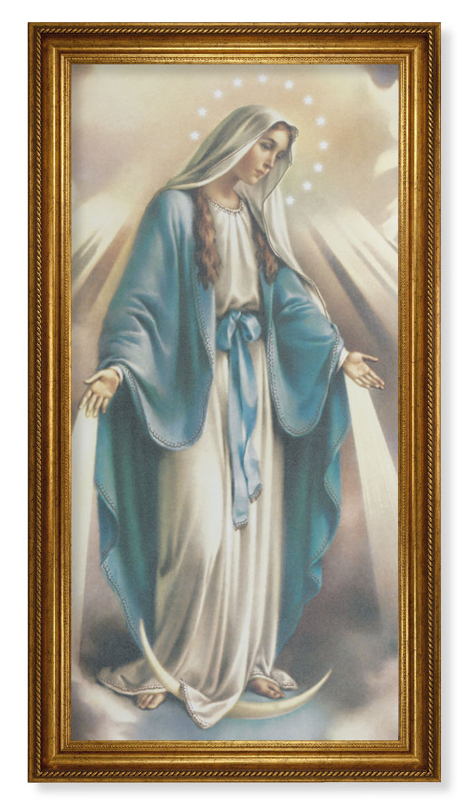 Church Size Our Lady of Grace 22x44 Antiqued Frame Print or Canvas
