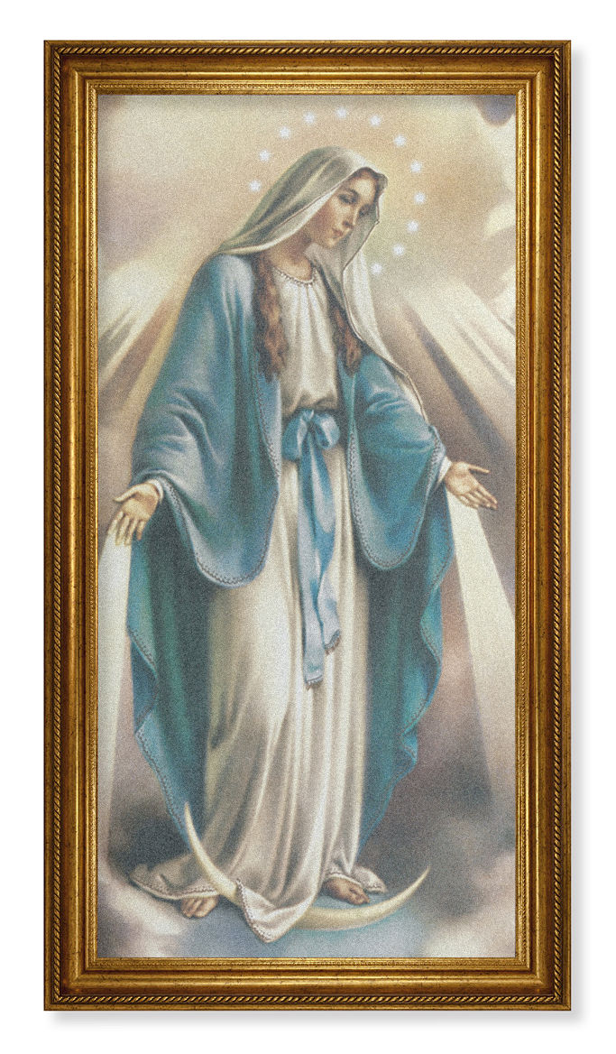 Church Size Our Lady of Grace 22x44 Antiqued Frame Print or Canvas