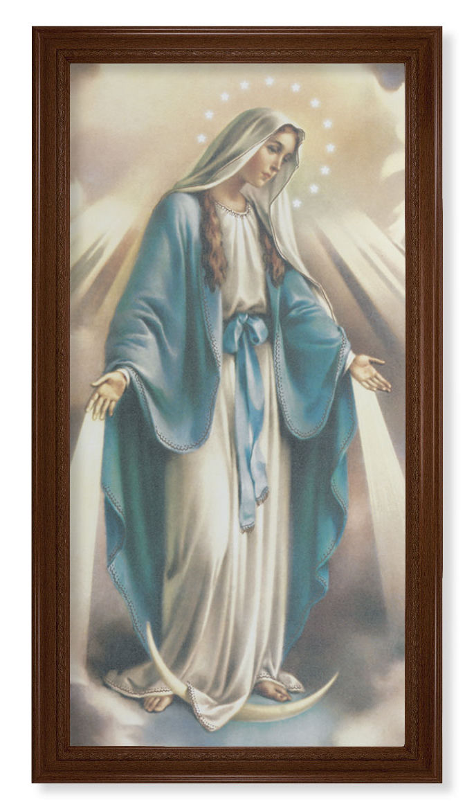 Church Size Our Lady of Grace Walnut Finish Framed Art