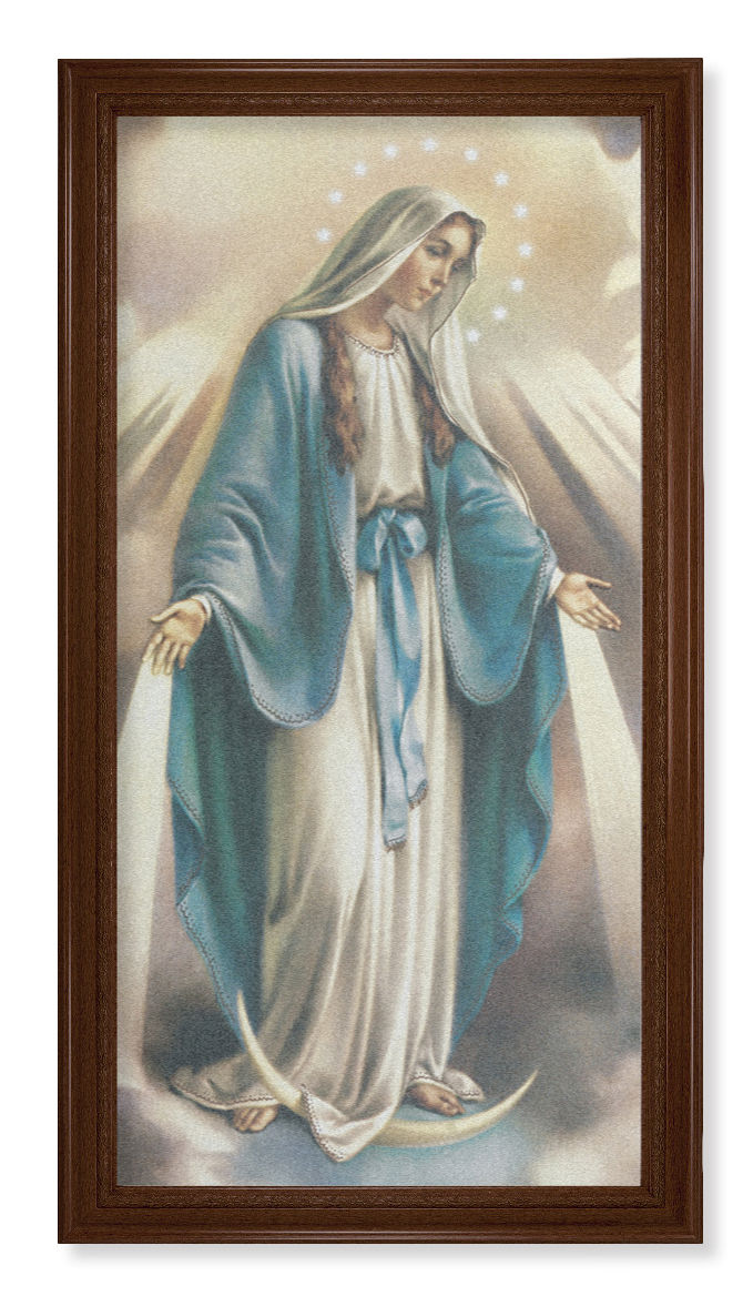 Church Size Our Lady of Grace Walnut Finish Framed Art
