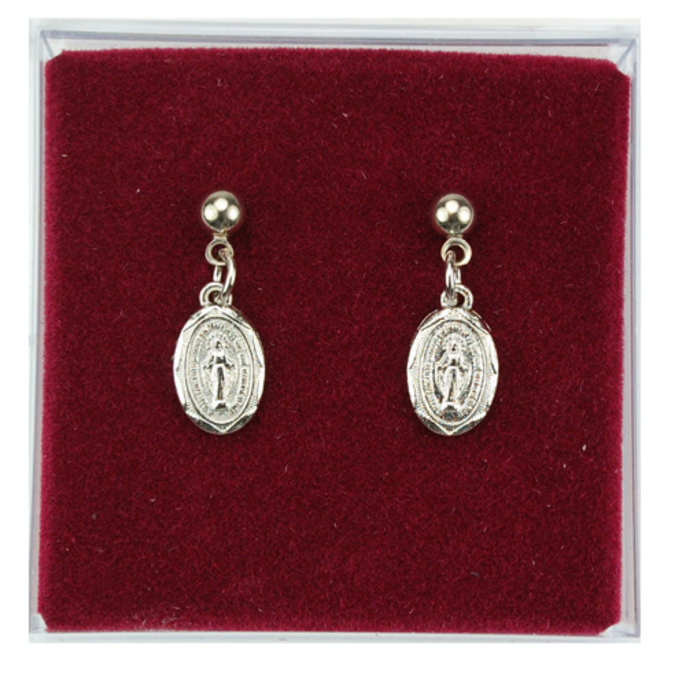 Classic Miraculous Medal Dangle Earrings