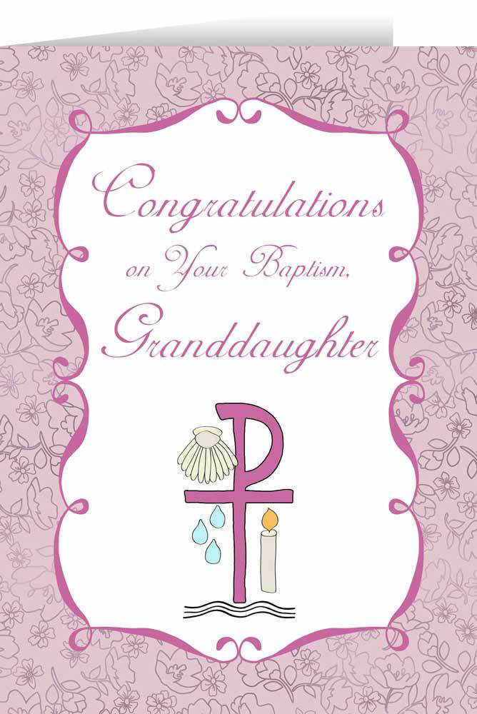 Congratulations on you Baptism Granddaughter Greeting Card
