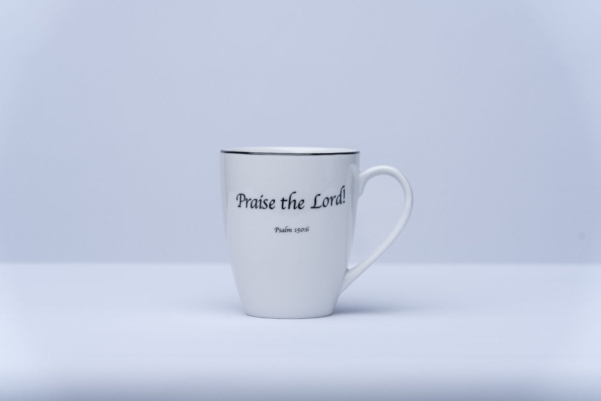 Daily Bread Scripture Coffee Mugs – Set of 4 Porcelain Mugs with Bible Verses (12 oz.)