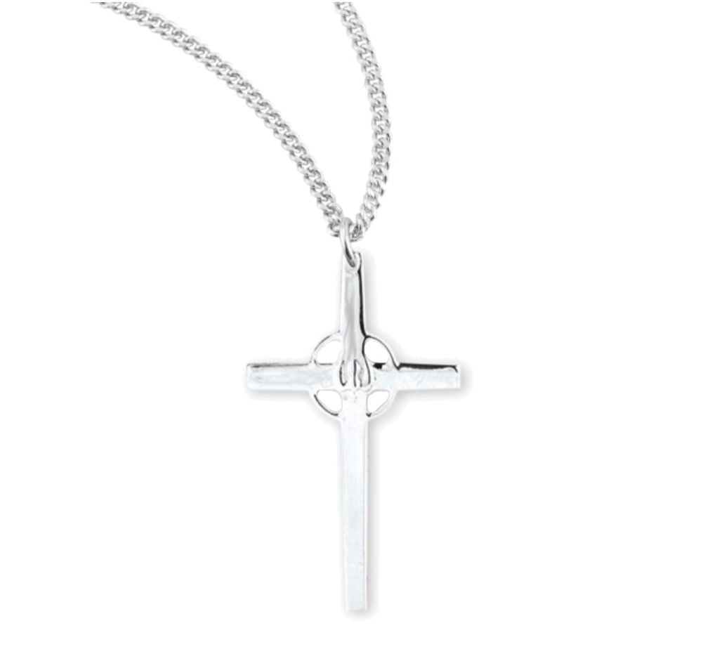 Cross Necklace with Dove Center Halo