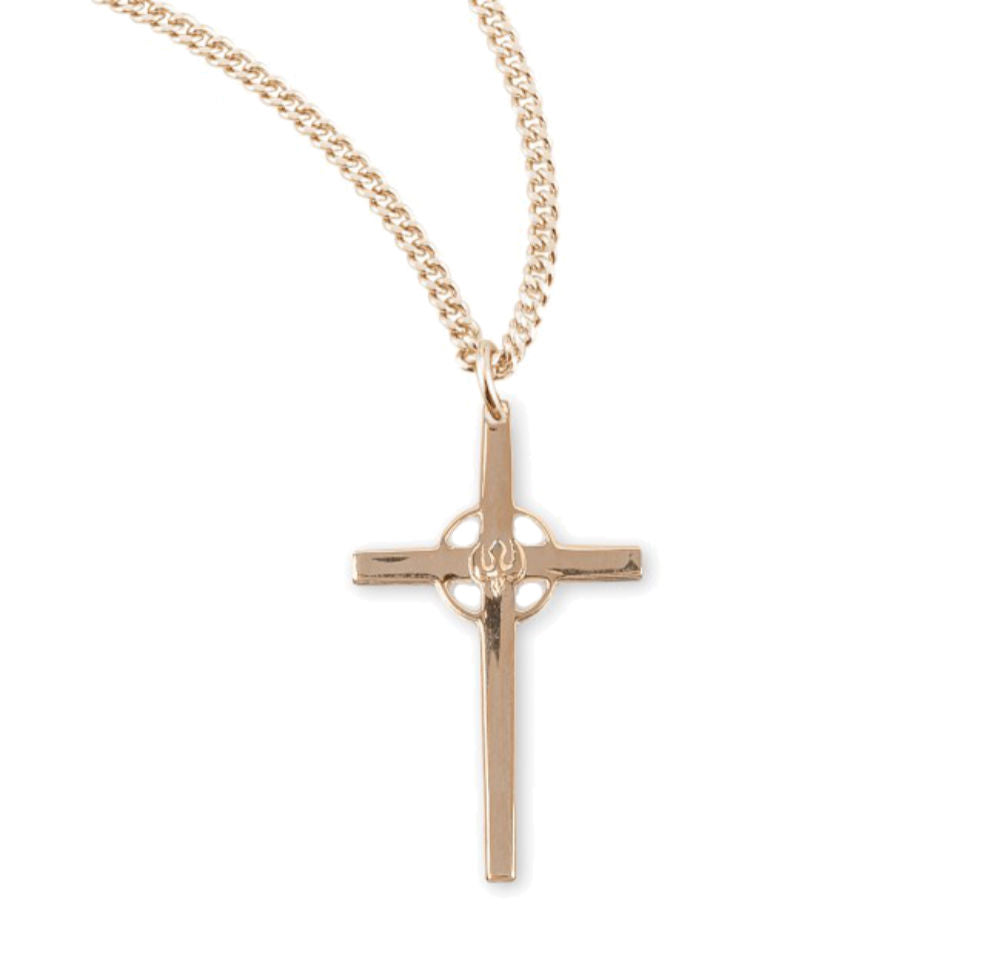 Cross Necklace with Dove Center Halo