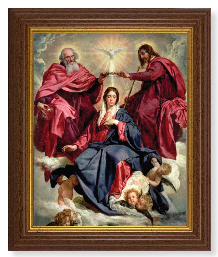 Crowning of Mary 8x10 Textured Artboard Dark Walnut Frame