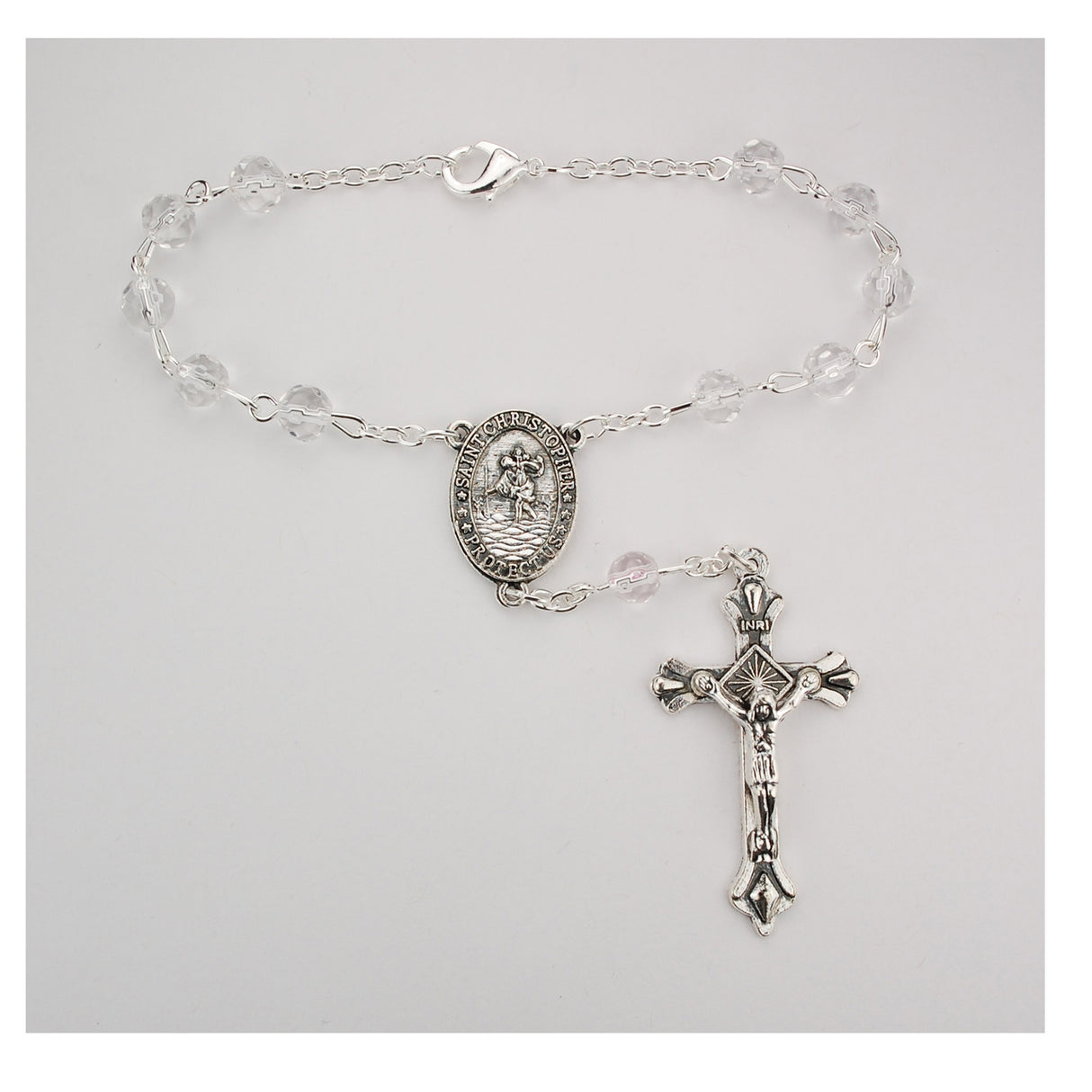 Crystal Auto Rosary - April Birthstone