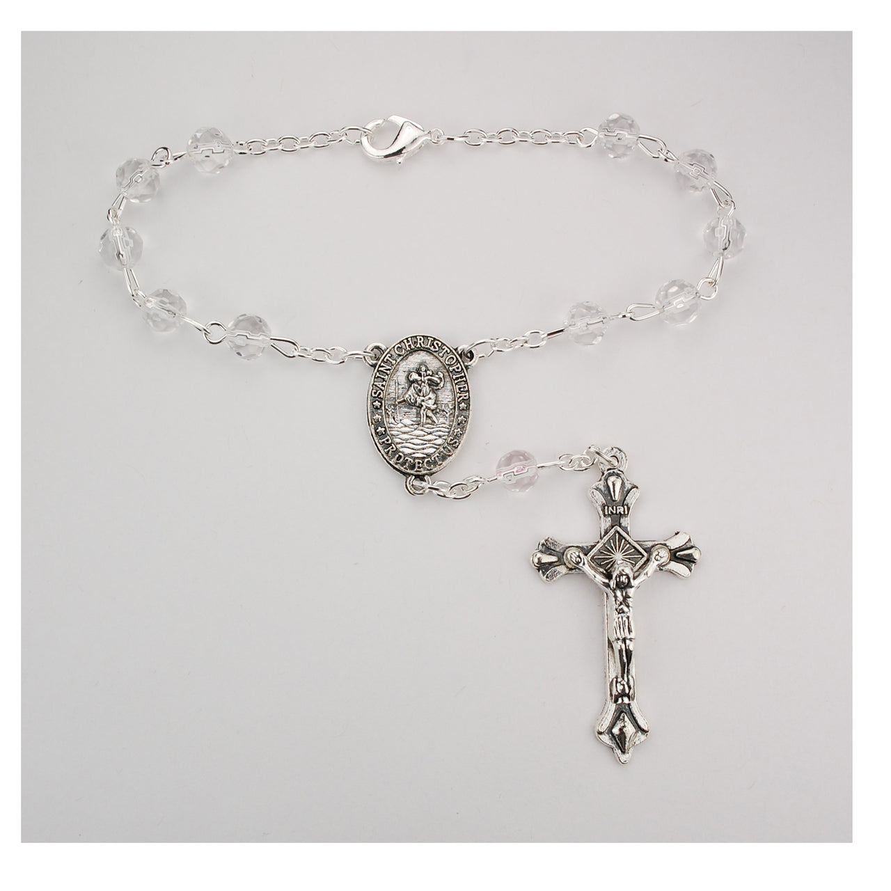 Crystal Auto Rosary - April Birthstone