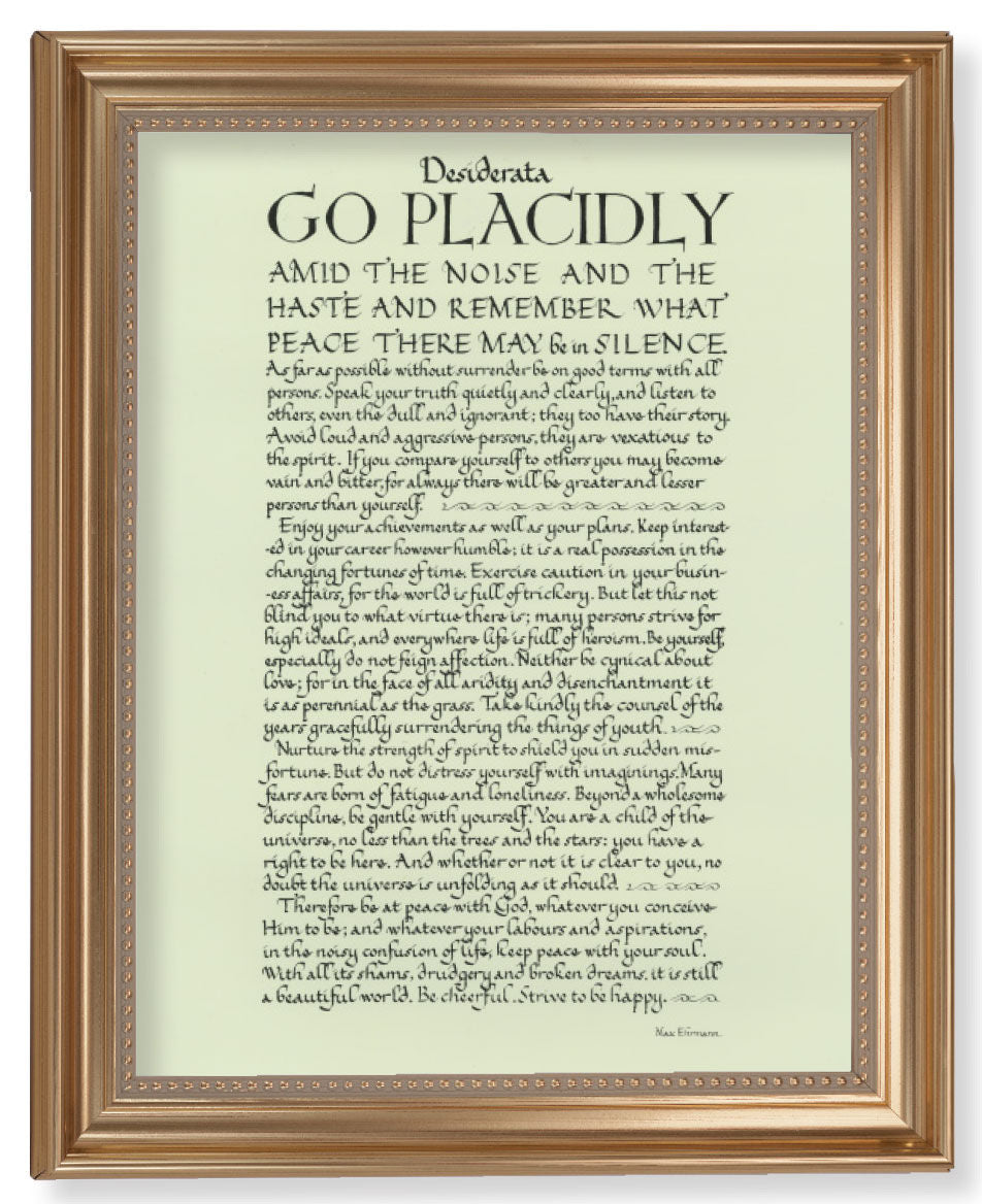 Desiderata Poem 11x14 Framed Print Artboard