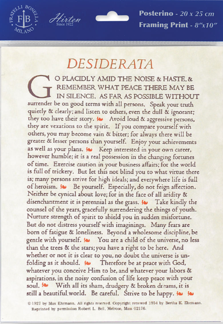 Desiderata Print - Sold in 3 Per Pack