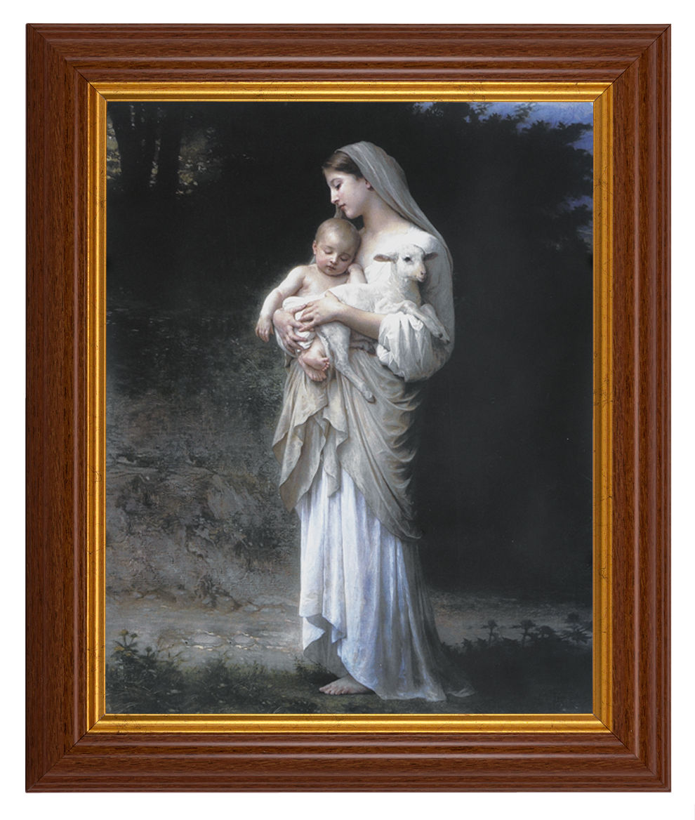 Divine Innocence by Bouguereau 8x10 Textured Artboard Dark Walnut Frame