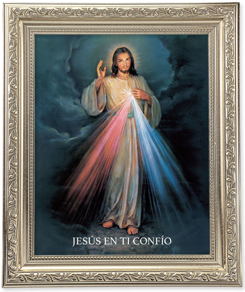Divine Mercy 8x10 Framed Print Under Glass - Jesus Yo Confio En Ti
