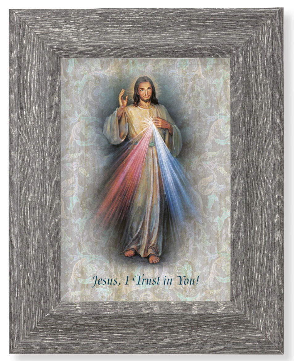 Divine Mercy of Jesus 7x9 Gray Oak Frame