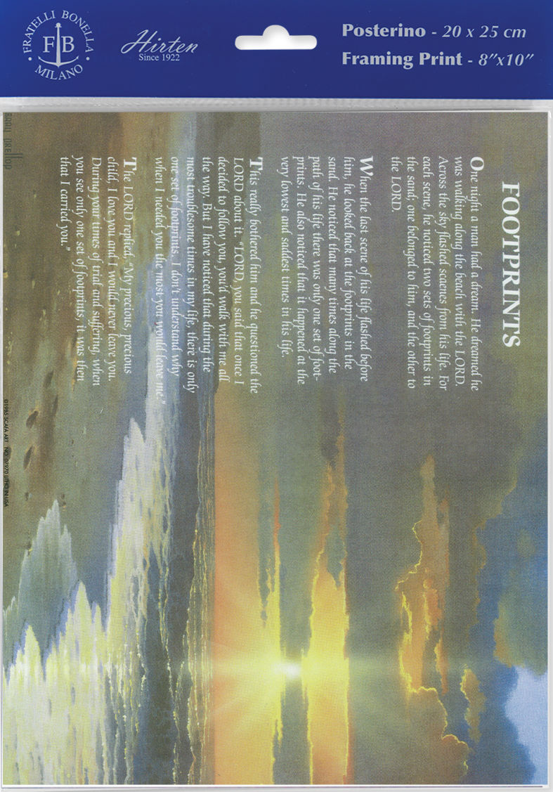 FootPrints - Sold in 3 Per Packs Poem (landscape) Print - Sold in 3 Per Pack
