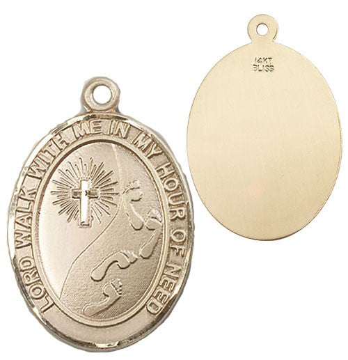 Footprints In The Sand Cross Pendant